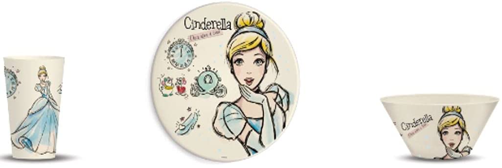Princesas Disney Vajilla Ecologica De Bambú Disney Colección 12 Piezas Para 4 personas