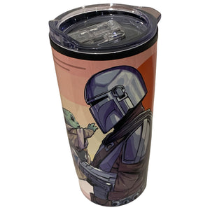 Mandalorian Vaso Termo Doble Capa Acero Inoxidable 450 Ml Mando Grogu The Child Star Wars