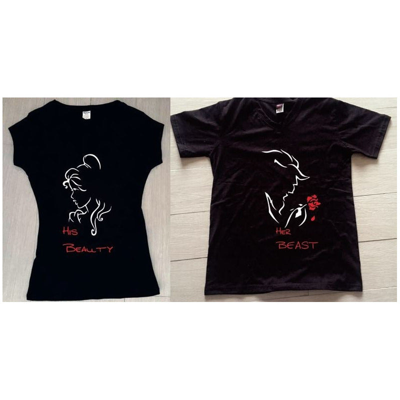 Pkt Personalizadas Playeras Pareja Bella & Bestia