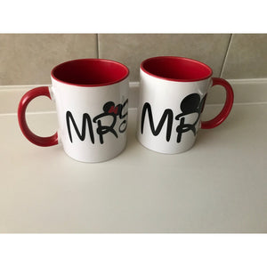 Pkt Mickey Mr & Mrs Tazas Corazon Novios Pareja San Valentin