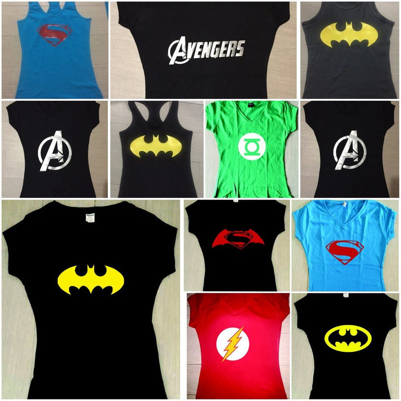 Playera Heroes Batman Superman Flash Linterna Verde Comics