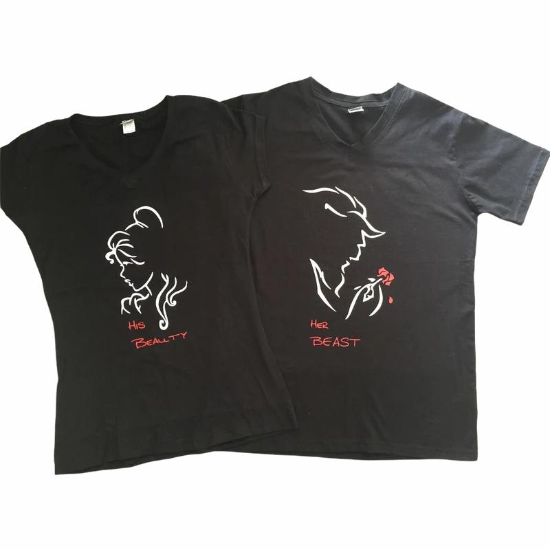 Pkt 2 Playeras Bella Y Bestia Pareja Novios San Valentin