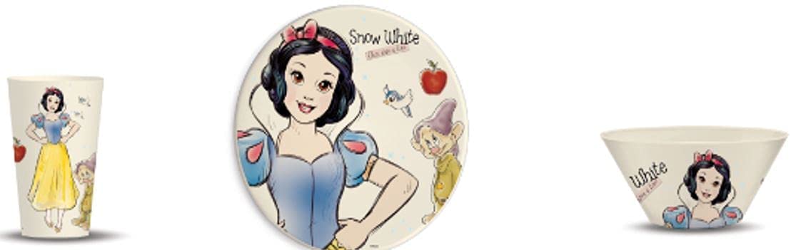 Princesas Disney Vajilla Ecologica De Bambú Disney Colección 12 Piezas Para 4 personas