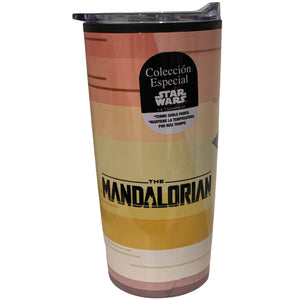 Mandalorian Vaso Termo Doble Capa Acero Inoxidable 450 Ml Mando Grogu The Child Star Wars