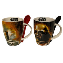 Cargar imagen en el visor de la galería, Set Tazas Star Wars Darth Vader &amp; Boba Fett Mandalorian Tarros con Cucharas
