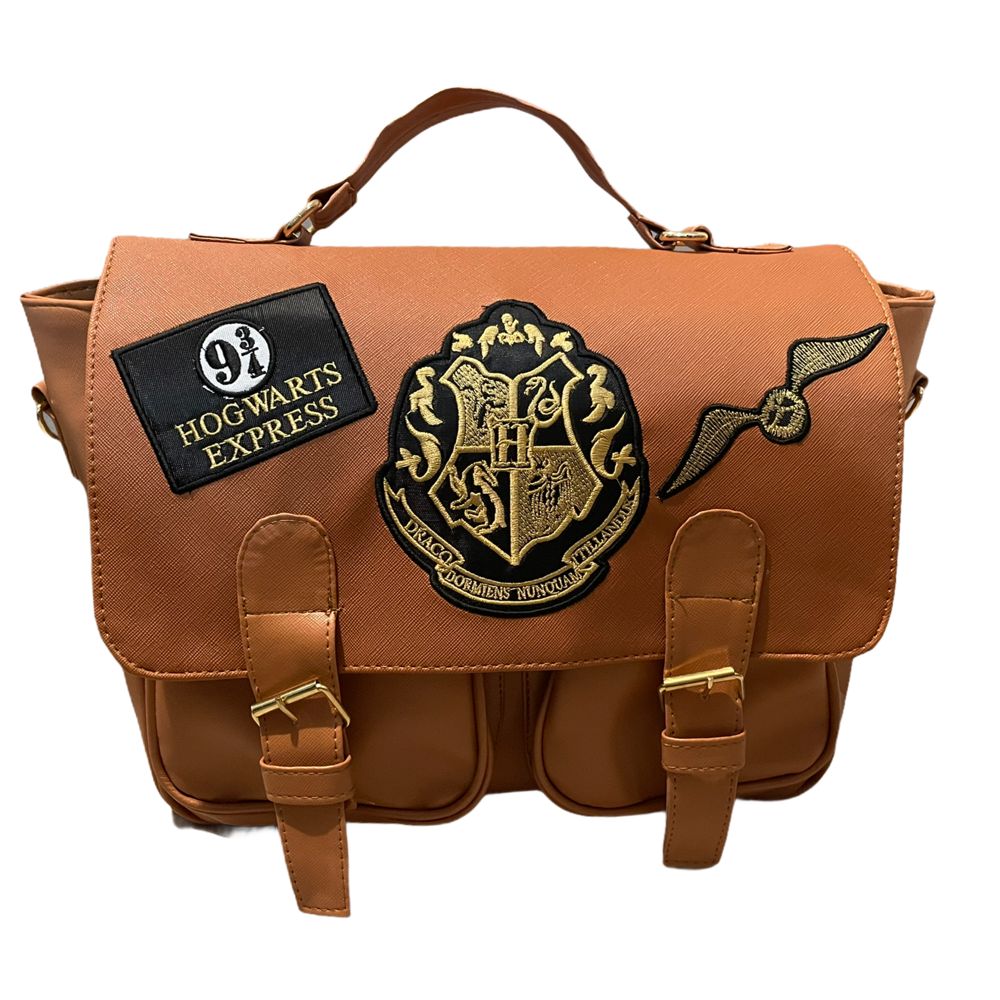 Mochila Harry Potter Hogwarts Mini Portafolio Bolso Quidditch Plataforma 9  3/4 Bolsa Camel