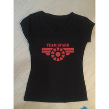 Cargar imagen en el visor de la galería, Playera Mujer Civil War Team Stark Ironman
