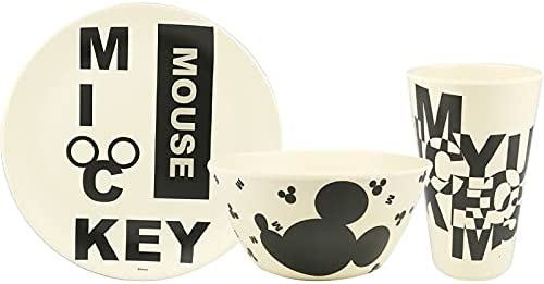 Mickey Mouse Vajilla Ecologica De Bambú Disney Colección 12 Piezas Para 4 personas