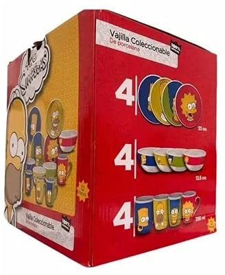 Vajilla Los Simpsons de Porcelana 12 piezas de coleccion
