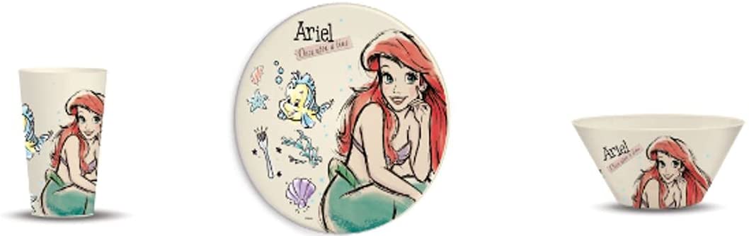 Princesas Disney Vajilla Ecologica De Bambú Disney Colección 12 Piezas Para 4 personas