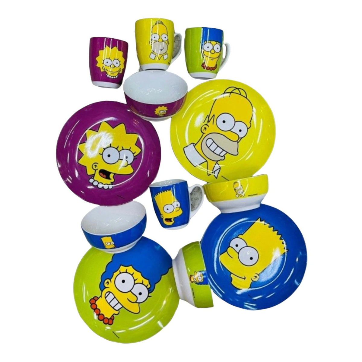 Vajilla Los Simpsons de Porcelana 12 piezas de coleccion