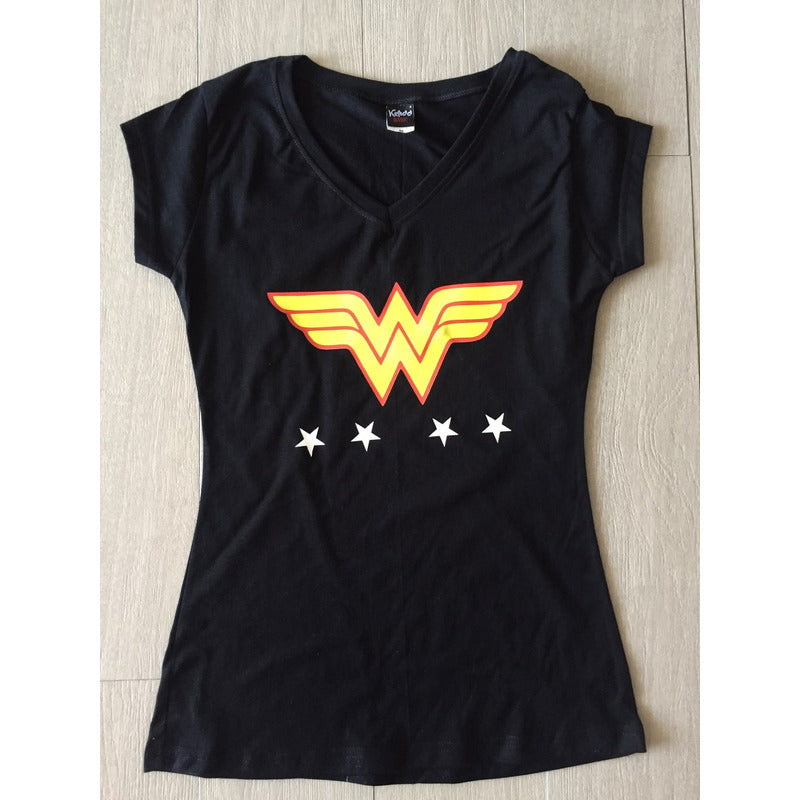 Playera Wonder Woman Mujer Maravilla Licra  Corte Dama