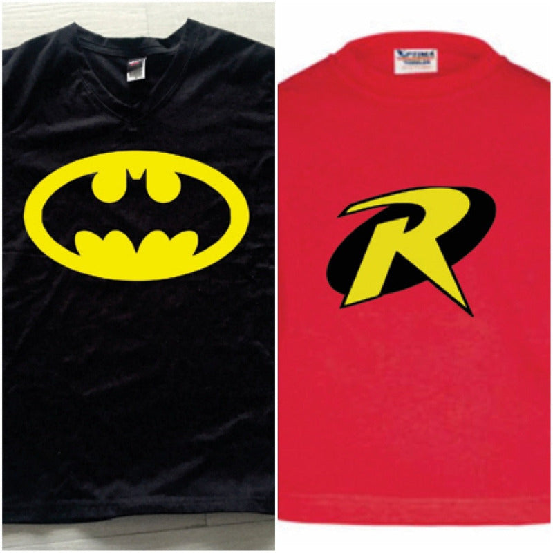 Pkt 2 Playeras Batman & Robin & 1 Pañalero