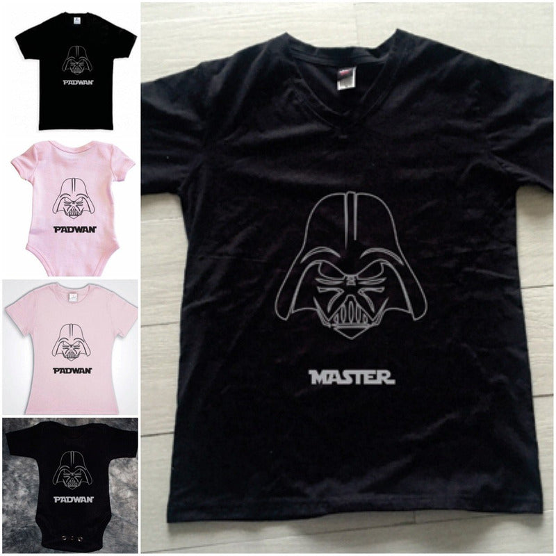 Pkt 3 Playeras Star Wars Dia Del Padre Jedi Padwan