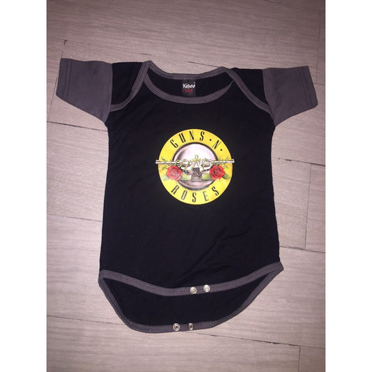 Pañalero Rock Guns N Roses  Negro Con Gris