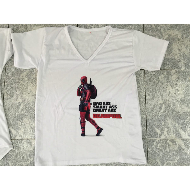 Playeras Deadpool Dama Mascara  Varios Modelos Rojo / Negro