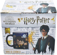 Cargar imagen en el visor de la galería, Taza Harry Potter Personajes con Caja 325 ml Tarro Dumbledore Hermione Ron Hagrid Hedwig
