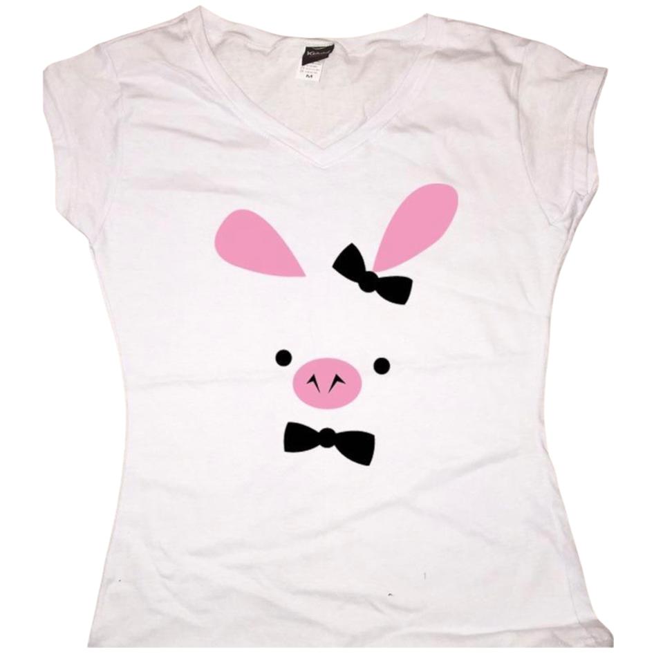 Playera Cerdo Conejo Dorama
