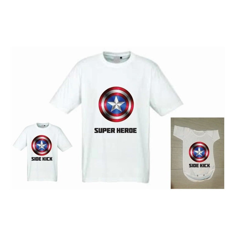 Pkt Playeras Capitan America Padre E Hijo Dia Del Padre