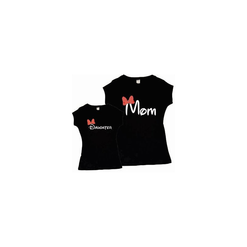 Pkt Mickey & Minnie Mouse Familia Mama Hijo Duo Negro