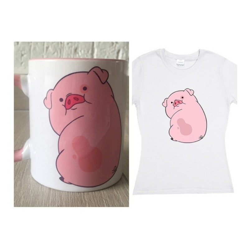 Gravity Falls Pkt Playera Y Taza Pato Negro