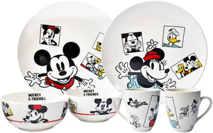 Vajilla Porcelana Disney Mickey, Minnie & Friends Retro 12pz