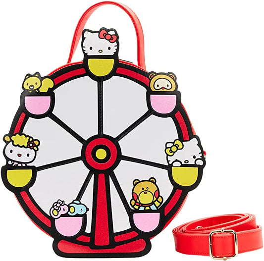 Hello Kitty Loungefly Sanrio Rueda de la fortuna Bolso Crossbody Bolsa