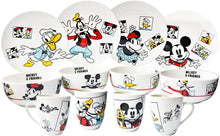 Cargar imagen en el visor de la galería, Vajilla Porcelana Disney Mickey, Minnie &amp; Friends Retro 12pz

