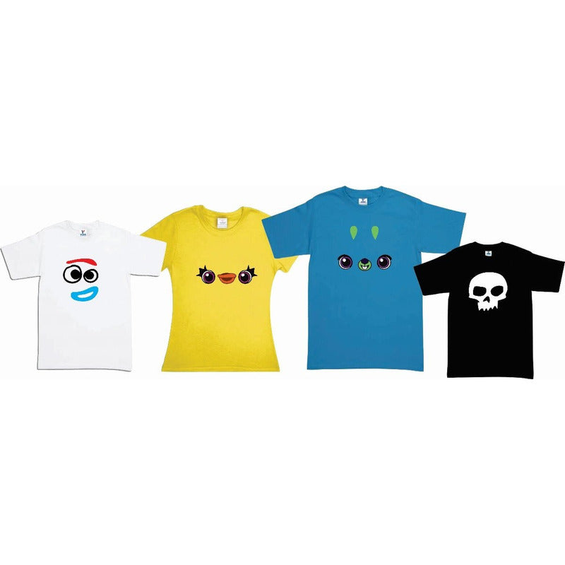 Pkt 4 Playeras Bunny, Ducky, Forky & Sid Playeras Toy Story Pareja  Evento