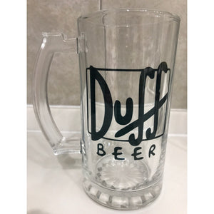 Tarro De Cerveza Duff Transparente Personalizado Simpson