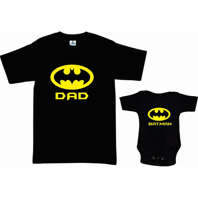 Pkt 2 Playeras Familia Batman Día Del Padre Personalizadas