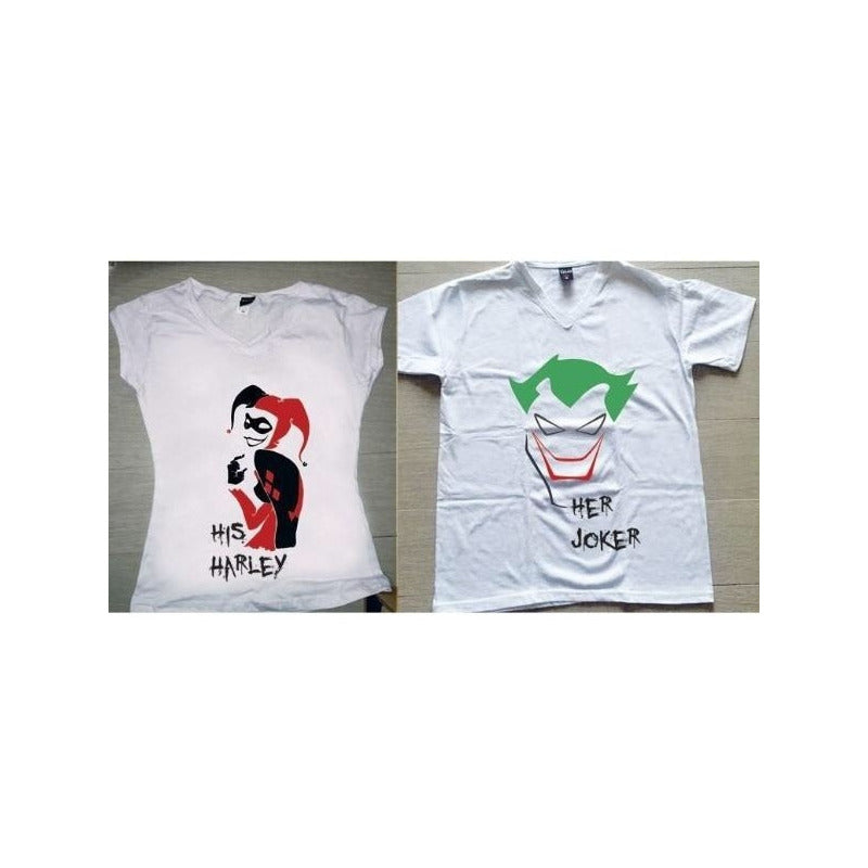 Pkt 2 Playeras Y 2 Tazas Joker Y Harley Quinn Guason Pareja