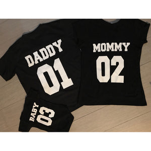 Pkt Familia 2 Playeras & Pañalero Mommy Daddy Baby