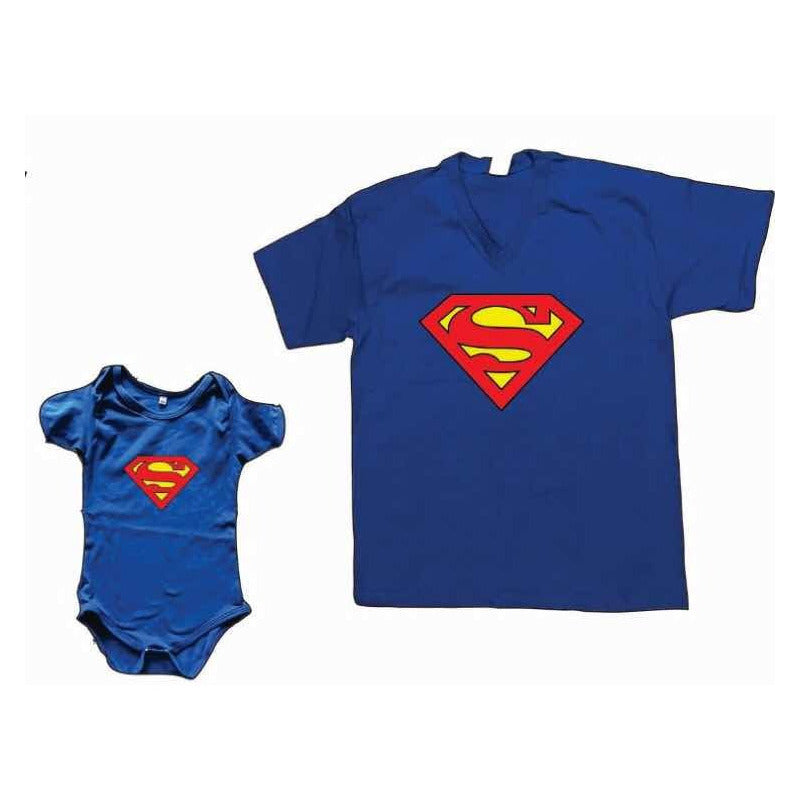 Pkt Superman Playera Papá E Hijo Familia Día Del Padre