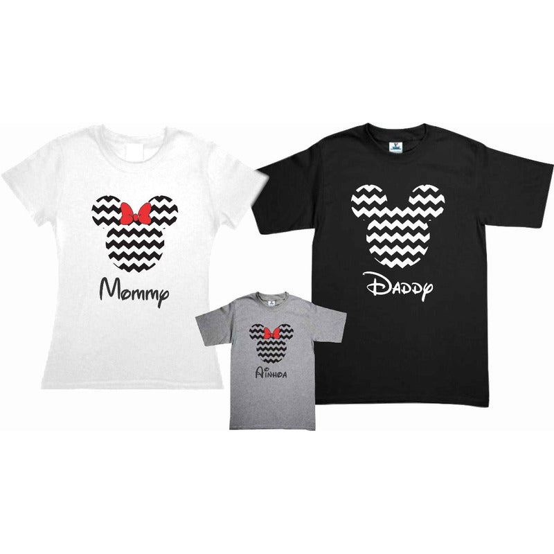 Pkt 3 Playeras Mickey & Minnie Mouse Familia Evento Viajes