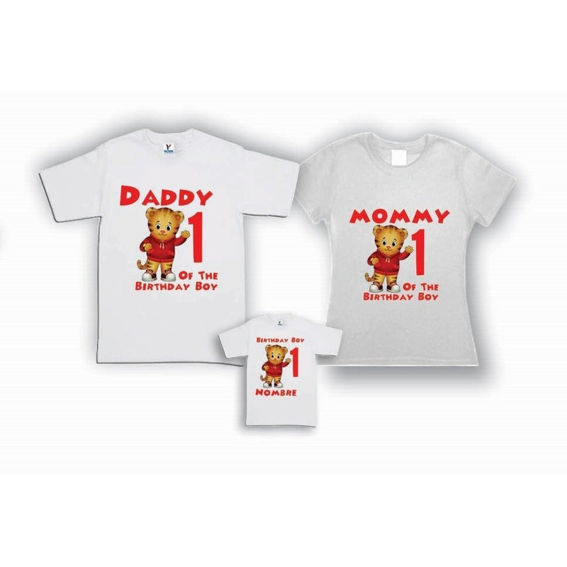 Pkt 3 Playeras El Tigre Daniel Papa, Mama, Familia Infantil
