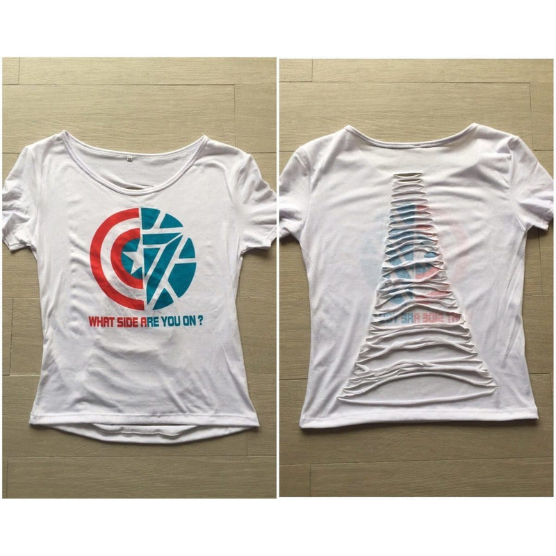 Playera Sexy Civil War Capitan America Ironman
