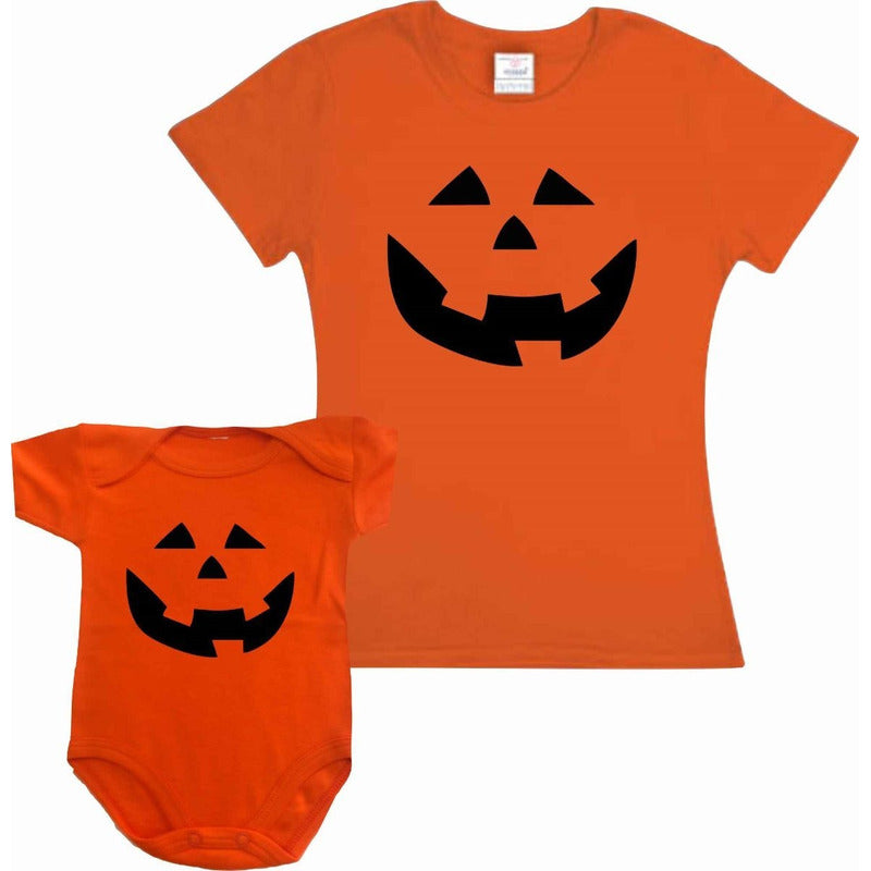 Pkt 2 Playeras Familia Calabaza Halloween Dia De Muertos