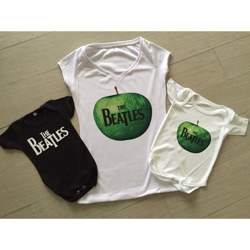 Pkt Playera & 2 Pañaleros The Beatles Dama / Caballero