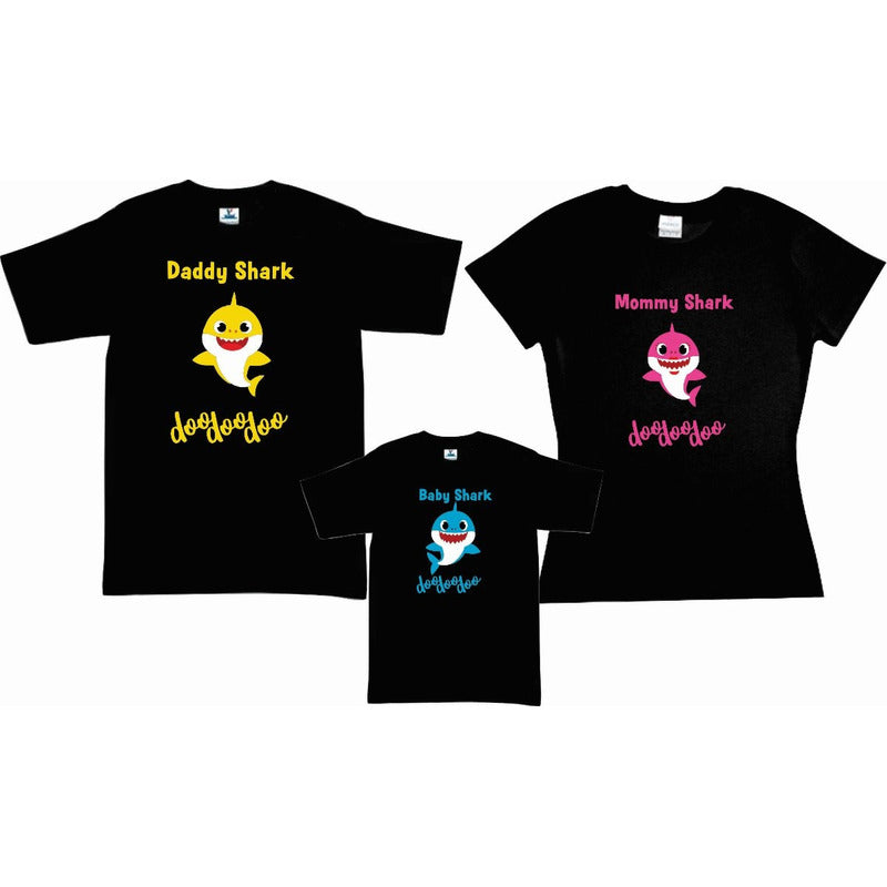 Pkt Baby Shark 3 Playeras Familia Mama Hijos Personaliza Ngr