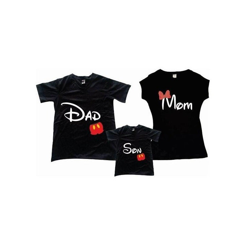 Pkt Mickey & Minnie 2 Playeras Mama & Papa