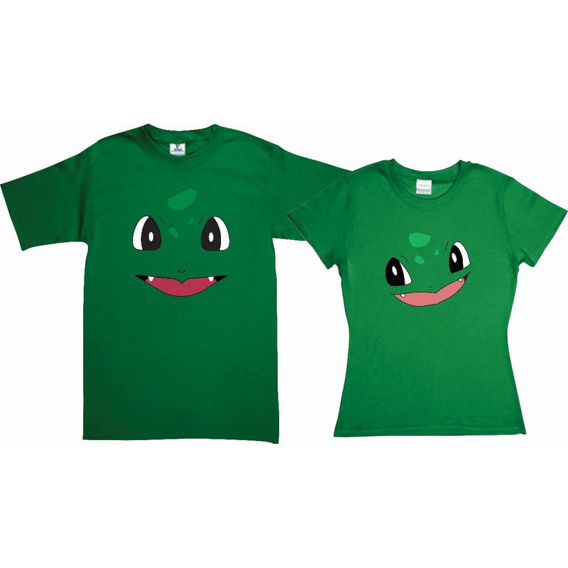 Pkt 2 Playeras Pokemon Bulbasaur Pareja Familia Evento
