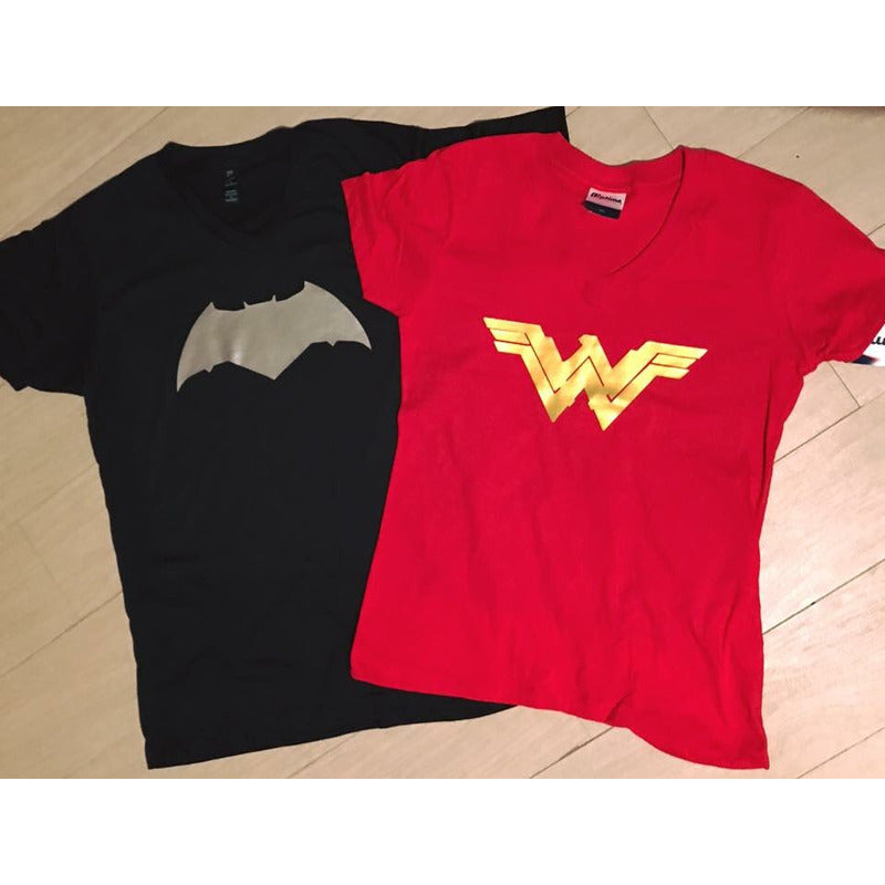 Set Playeras Batman Y Mujer Maravilla Pareja Justice League