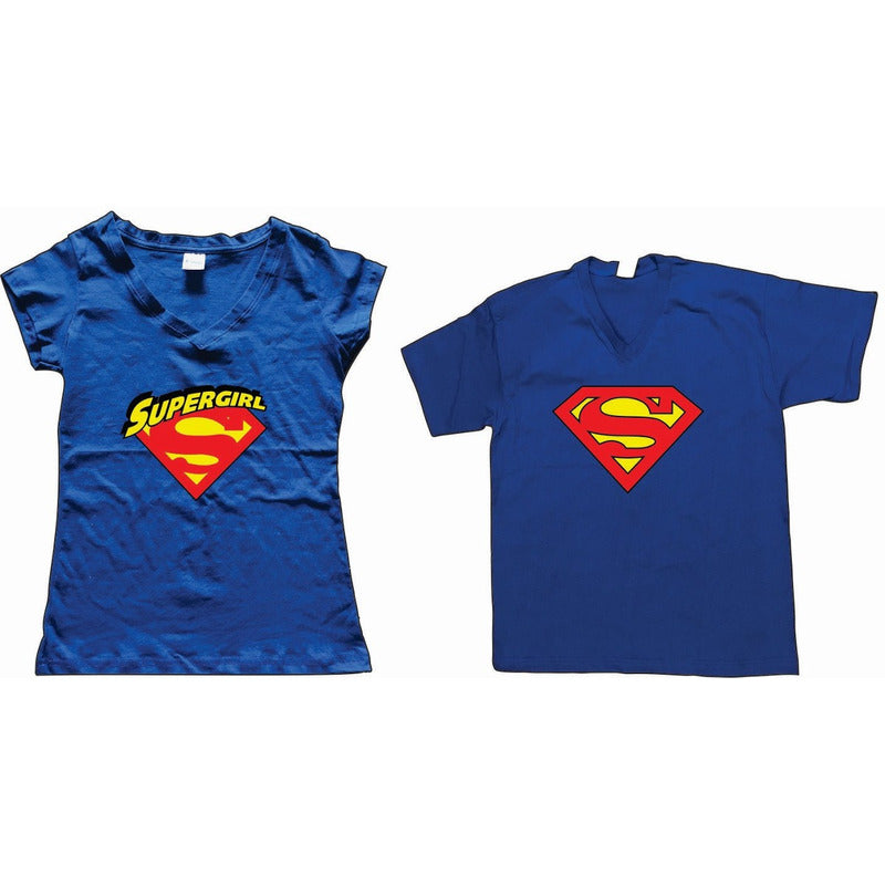 Pkt Playera Superman Supergirl Novios Dc Comics Pareja