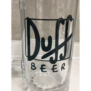 Tarro De Cerveza Duff Transparente Personalizado Simpson