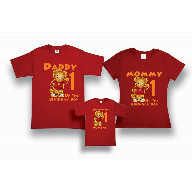 Pkt 3 Playeras El Tigre Daniel Papa, Mama, Familia Infantil