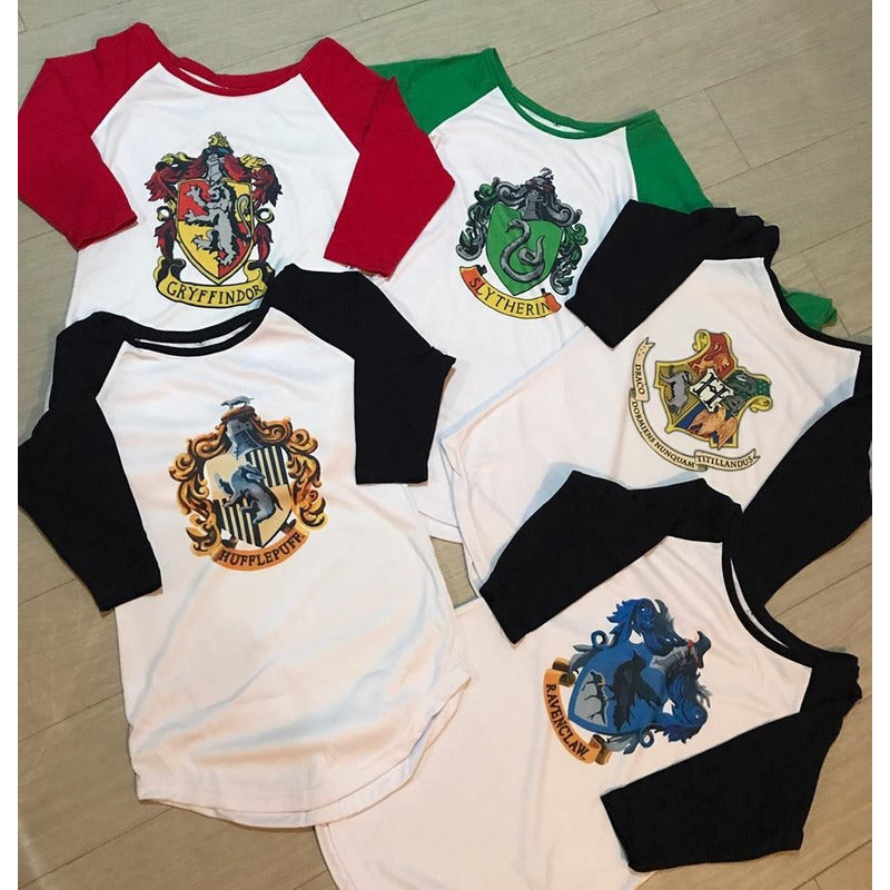 Hogwarts Playera Gryffindor Ravenclaw Slytherin Hufflepuff