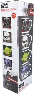 Set Star Wars 4 Tarros Apilables 4 Personajes R2-d2 Darth Vader Yoda y Storm Trooper 330 ml Tazas Ceramica
