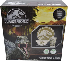Cargar imagen en el visor de la galería, Jurassic Park Vajilla Bambu 12 piezas para 4 personas Jurrasic World
