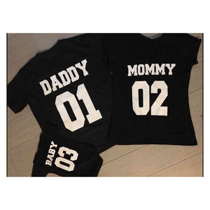 Pkt 5 Playeras Mommy Daddy, Y 3 Infantiles Familia Evento